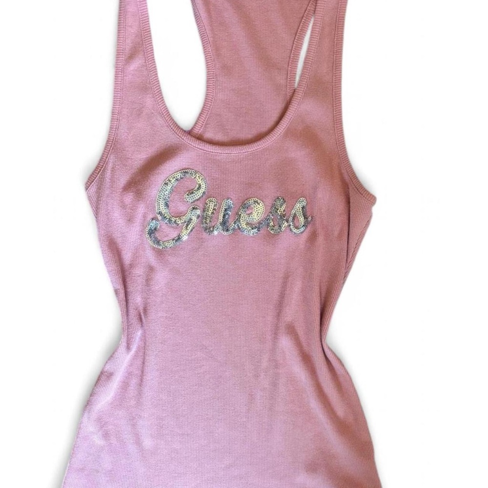 Pink & Sequin Guess Tank Top